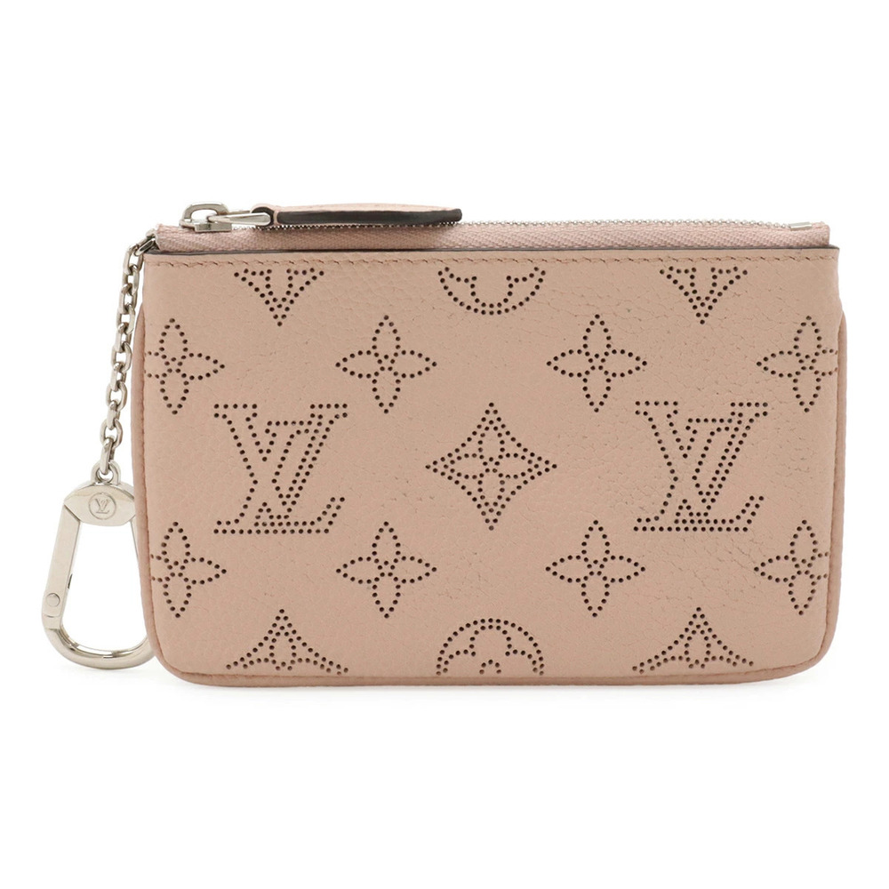 LOUIS VUITTON Monogram Mahina Pochette coin case Wallet Magnolia Pink Key Hook
